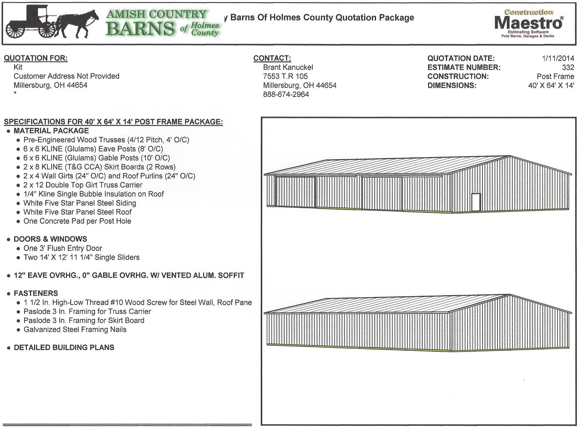 Pole+Barn+Package+Prices+MI 24 x 32 x 10 Kit 30 x 40 x 12 Kit 40 x 64 